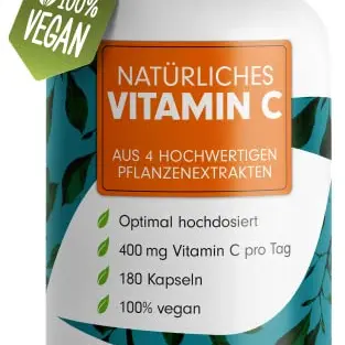 Natürliches Vitamin C - 180 Kapseln - 100% vegan - 3 Monate Vorrat