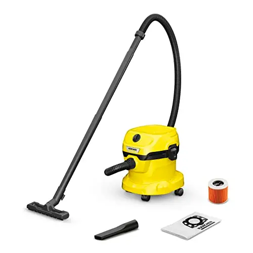 Kärcher WD 2 Plus Nass-/Trockensauger 12 l, 1.000 W, mit Blasfunktion und Zubehör, Schwarz/Gelb