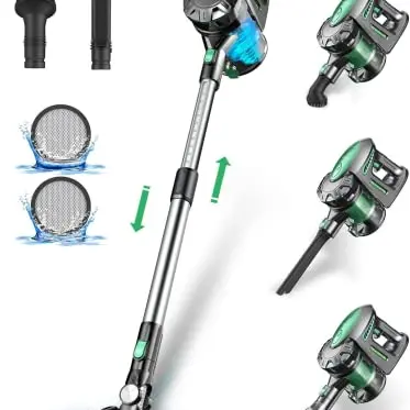 Vactidy Kabelloser Akku Staubsauger Blitz V8, 22KPa Saugkraft, 35min Laufzeit, Grün