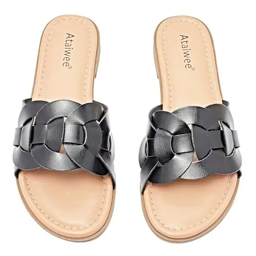Ataiwee Damen Slide Sandalen - Cross Strap Sommerschuhe für den Sommer