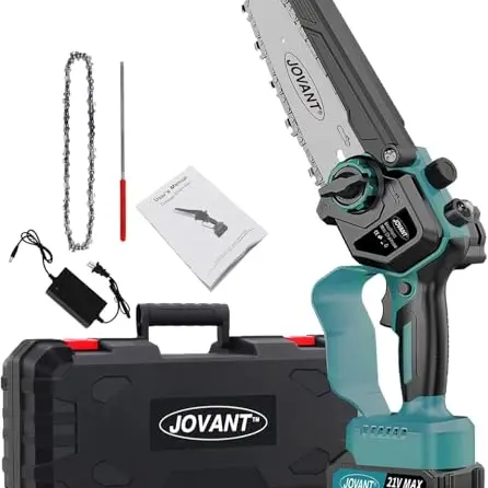 JOVANT 6-Zoll Akku Kettensäge für Baumschnitt und Holzschnitt (inkl. 1 Batterie)