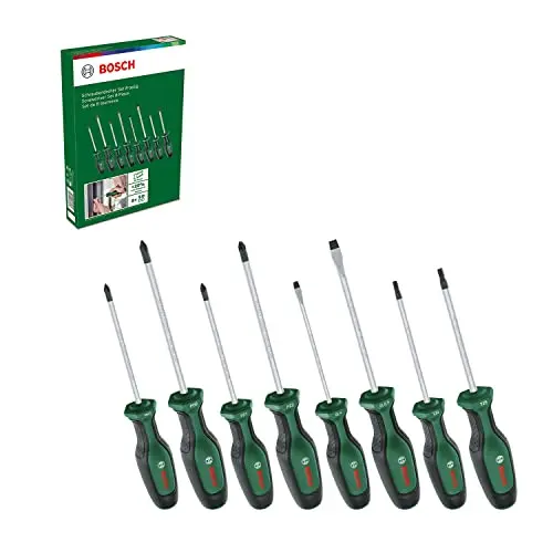 Bosch Schraubendreher-Set, 8-teilig mit Softgrip und magnetischer Spitze