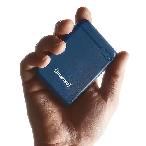 Intenso Powerbank XS5000 – 5.000 mAh – Kompakter externer Akku für Smartphone, Tablet & Kamera, USB-C & USB-A, Blau