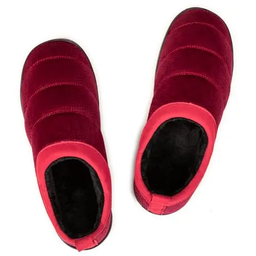 Frank Mully Damen-Hausschuhe, rutschfest aus Memory-Schaum, rot, Größe 42-43 EU