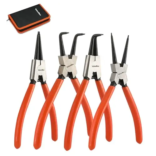 ValueMax Sprengringzangensatz 4-tlg., 180mm, inklusive Tasche, für Innen- und Außensicherungen, gerade und gebogen