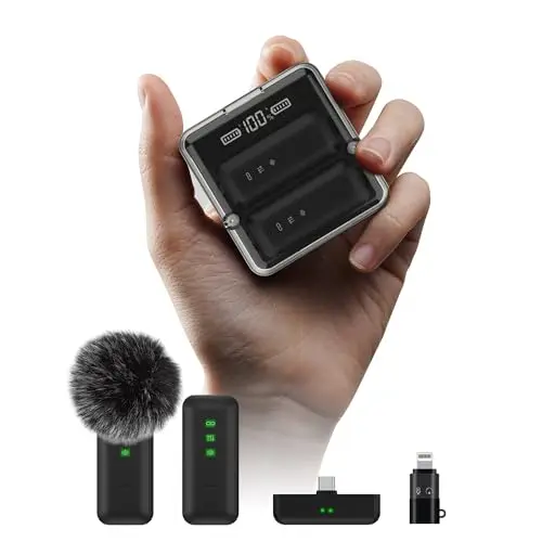IVANKY 2er Set Mini Wireless Lavalier Mikrofon für iPhone, Android und PC – 34 Stunden Laufzeit, ideal für Videoaufnahmen und Vlogs.