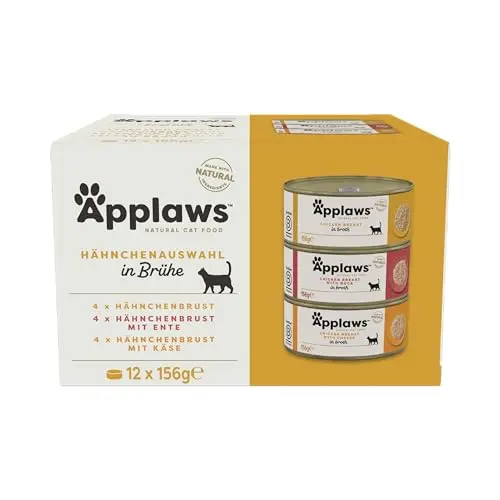 Applaws Premium-Nassfutter für Katzen - Hühner-Multipack mit 12 Dosen à 156g