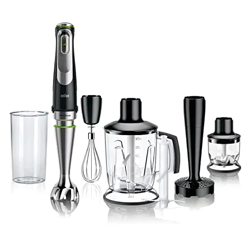 Braun MultiQuick 9 Stabmixer, Schwarz, 1200W, SplashControl, inkl. 600ml Becher
