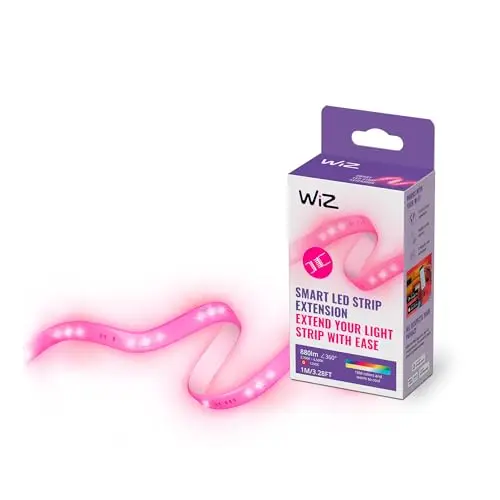 WiZ Tunable White & Color Lightstrip 1m Verlängerung, LED Streifen mit 16 Mio. Farben, warm- bis kaltweiß, dimmbar, WLAN, Sprachsteuerung