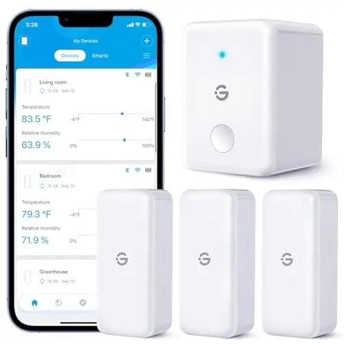 GoveeLife WLAN Hygrometer Thermometer 3er Pack für Innen, Smart Messgerät mit App Benachrichtigung