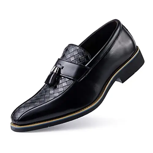 Rodawu Herren Mokassin Anzugschuhe Slip-On Loafers Schwarz Größe 40