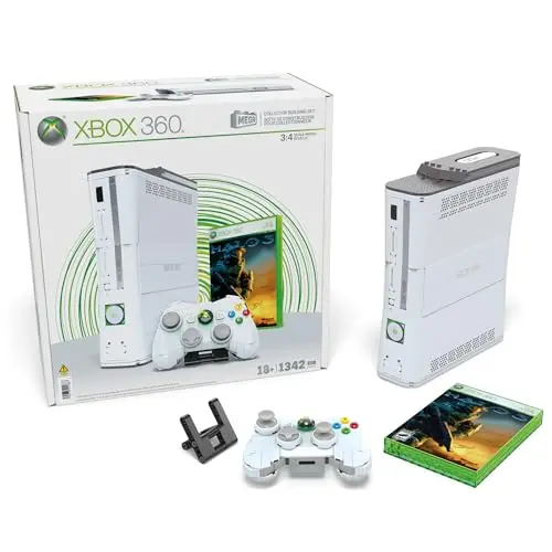 Microsoft Xbox 360 Modellbausatz mit 1342 Teilen und LED-Lichtern für Sammler