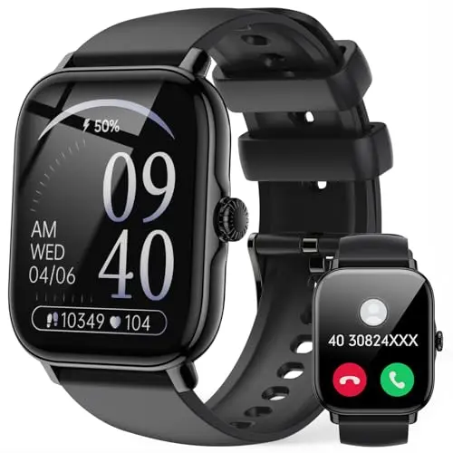 Smartwatch für Herren und Damen - 1,85 Zoll, IP68 wasserdicht, Fitness-Tracker mit Herzfrequenz und Schlafmonitor