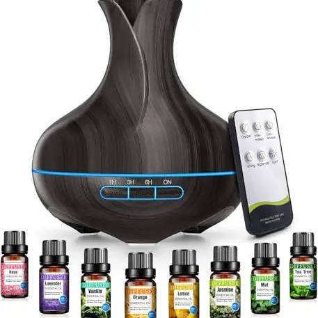 Aroma Diffuser 600 ML mit 8 Ölen und Fernbedienung – ideal für große Räume