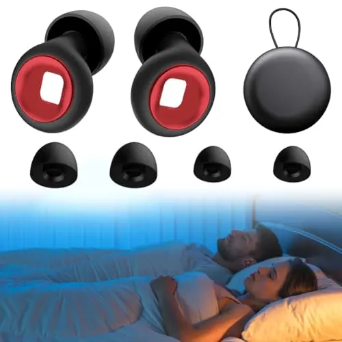 VOHESEA Artvive Ohrstöpsel, Silikon, 4 Paar, Schwarz, Wiederverwendbar, für Schlaf und Reisen