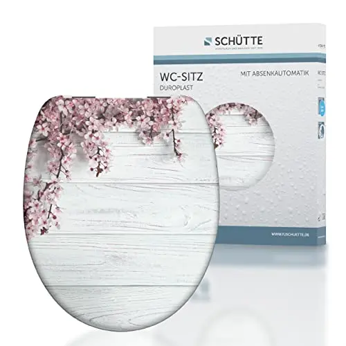 Schütte WC-Sitz FLOWERS & WOOD, Absenkautomatik, Duroplast, Weiß