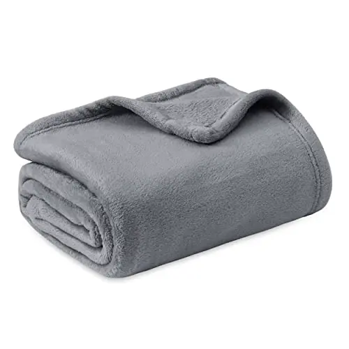 BEDSURE Flauschige Kuscheldecke 130x150cm - Warme Sofadecke in Grau