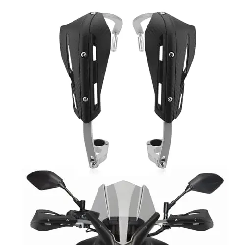 WODHMIEY Verstellbare Motorrad-Handschützer aus Aluminium und Kunststoff, Stoßfest, Schutz vor Regen, Staub und Schlamm