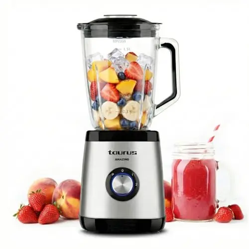 Taurus Standmixer AMAZING | 1500W | 1,5L | 4 Edelstahlklingen | 2 Geschwindigkeitsstufen | Turbofunktion