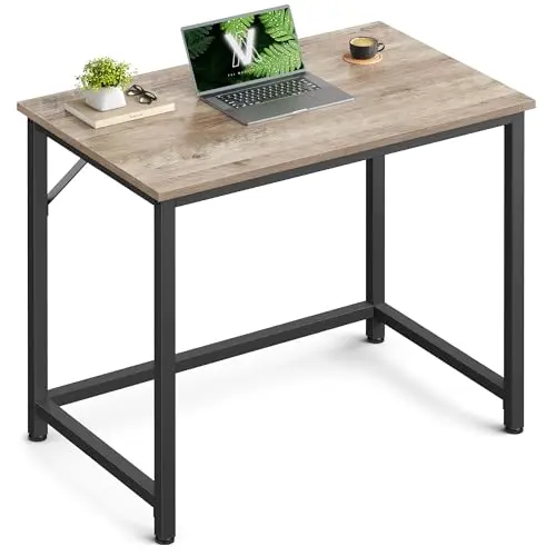 VASAGLE Computertisch für Arbeitszimmer, Schlafzimmer, Wohnzimmer - 80 x 50 cm, Greige meliert-tintenschwarz
