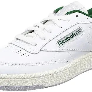 Reebok Unisex Club C 85 Sneaker in Weiß und Dunkelgrün, Größe 34