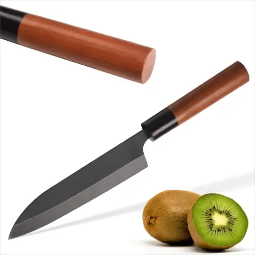 ACROPAQ Damastmesser 7 Zoll - Ergonomischer Griff aus Ebenholz und Kirsche