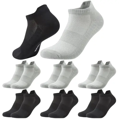 Halinuia 6 Paar Sneaker Socken Damen & Herren, Baumwolle, Atmungsaktiv, Kurz, Sommer, Laufsocken, Arbeit & Wandern