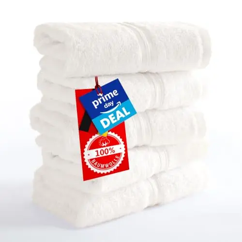 Hammetex Gästehandtücher 5er Set 30x50 cm 100% Baumwolle Frottee