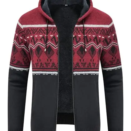 IGEEKWELL Herren Fleece Hoodie mit Kapuze – Gefütterte Sweatjacke für den Winter