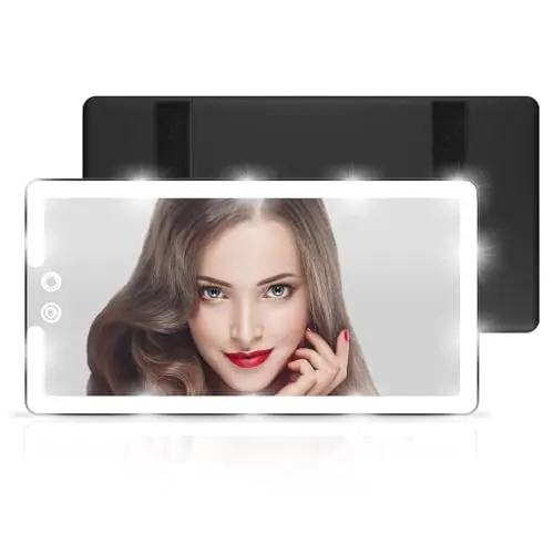 Beleuchteter Auto-Sonnenschutz Spiegel, Dimmbarer Make-up Spiegel für Autos, Wiederaufladbar, Universell für Auto-Visiere