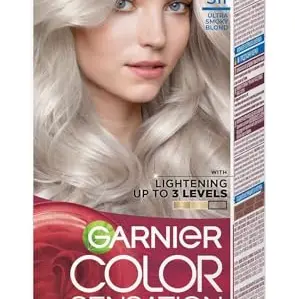 Garnier Color Sensation Haarfärbe-Set S11 Smoky Ultralight Blonde, langlebig bis 10 Wochen, 2er Pack
