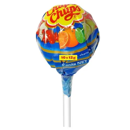 Chupa Chups Mega Lutscher – 10 Mini Frucht-Lollis in 6 Geschmacksrichtungen, für Geburtstag, 12g pro Stück