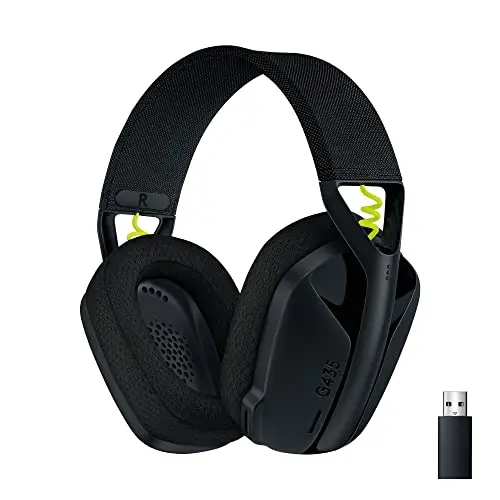 Logitech G435 LIGHTSPEED & Bluetooth Wireless Gaming Headset, ultra leicht, 18h Akku, kompatibel mit PC, PS4, PS5, Switch - Schwarz