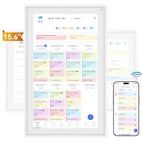 TABWEE P15 WIFI Digitaler Kalender 15.6'' - Touchscreen Familien- und Wochenplaner für Senioren