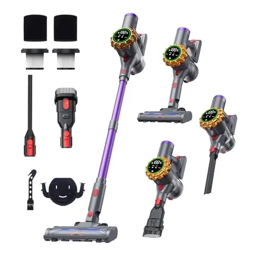 RevoNest Akku Staubsauger, Kabellos, 50000PA, Selbststehend, Ideal für Tierhaare, Teppiche und Hartböden