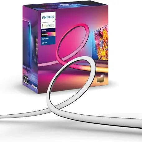 Philips Hue White & Color Ambiance Gradient Lightstrip 65" – dimmbarer LED Streifen, farbverlauf, smarte TV Hintergrundbeleuchtung, schwarz