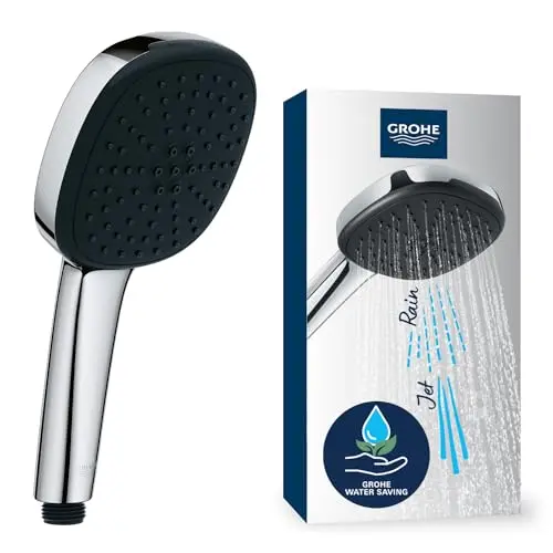 GROHE Vitalio 110 Handbrause, wassersparend, 2 Strahlarten, eckig, chrom, Universalanschluss