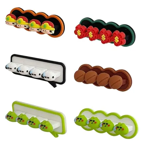 6 Stück Kabelmanagement Clips - Selbstklebende Halter für Ladekabel und USB-Kabel - Ideal für Nachttische und Ordnungssysteme