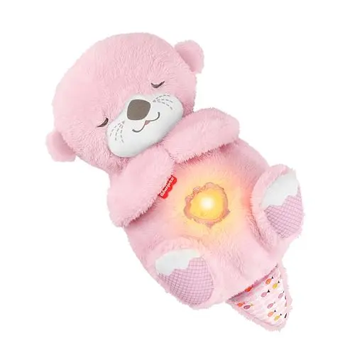 Fisher-Price Baby-Spielzeug Schlummer-Otter, tragbare Plüsch-Spieluhr mit Lichtern für Neugeborene