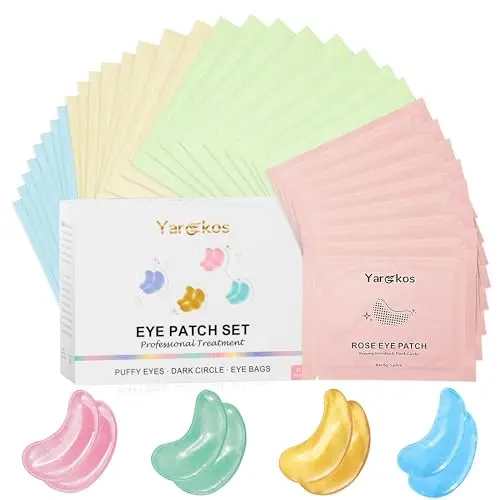 Yargkos 32 Augenpflaster gegen dunkle Ringe und Falten, feuchtigkeitsspendend, Kollagen-Unteraugen-Pads, Reisepflege-Gesichtsgel