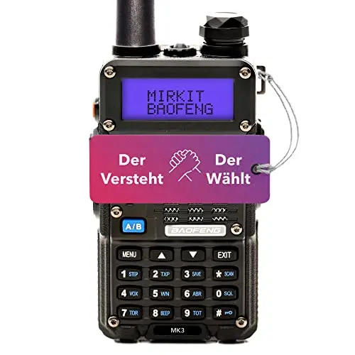 Mirkit BAOFENG MK3 EcoPower Funkgerät - VHF/UHF VOX, 1800 mAh Akku, 10 km Reichweite, 128 Kanäle, Handfunkgerät