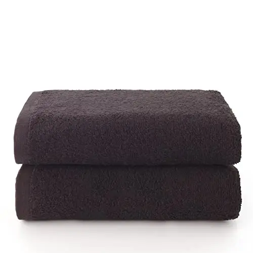 Top Towel Plus - Große Badetücher - 2 Gesichtshandtücher - 100 % Baumwolle - Schwarz