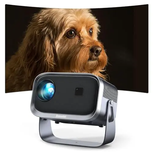 Jimveo Sky Beamer 1080P Mini Beamer mit 360° Trapezkorrektur, WiFi6, Bluetooth - Perfekt für Heimkino
