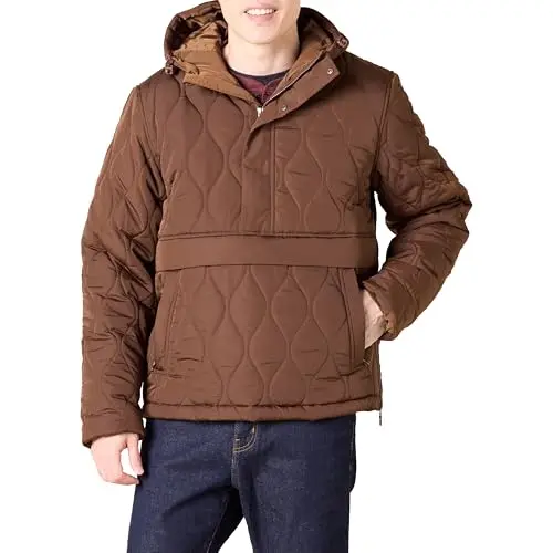 Amazon Essentials Herren Anorak mit Kapuze, Tiefbraun, XXL