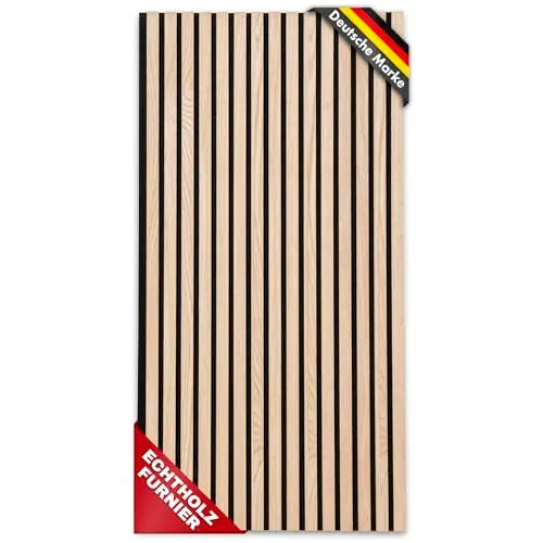 Floordirekt 3D Akustikpaneele 118x60 cm – Wandpaneele mit Echtholzfurnier für angenehme Raumakustik