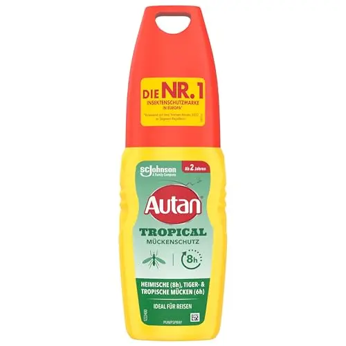 Autan Tropical Pump-Spray Mückenschutz für Körper & Gesicht, 100 ml