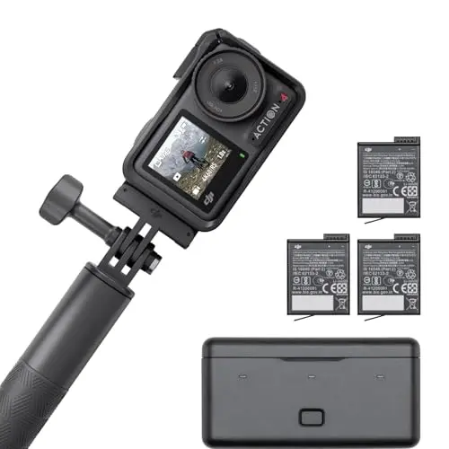 DJI Osmo Action 4 Adventure-Combo - 4K Action Cam mit Ultraweitwinkel, 3 zusätzliche Akkus