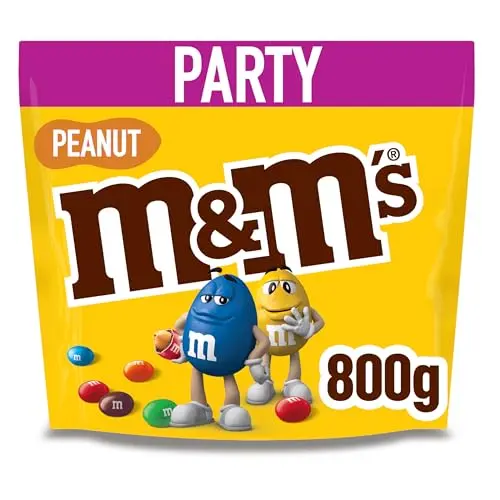 M&M’s Peanut Großpackung Schokolade, 800 g, Bunte Schokolinsen für Partys, Weihnachten & Adventskalender