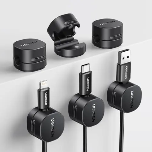 UGREEEN 6 Stück Kabelhalter Selbstklebende Magnetische Kabelclips