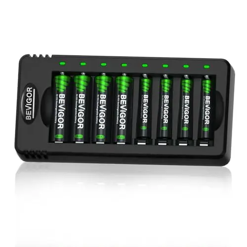 Bevigor 4 AA & 4 AAA NiMH Akkus mit Schnellladegerät Set
